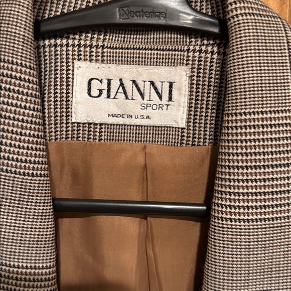 Vintage Gianni Sport 100% wool Herringbone Relaxed Oversized Blazer. Size 10 - Picture 5 of 12
